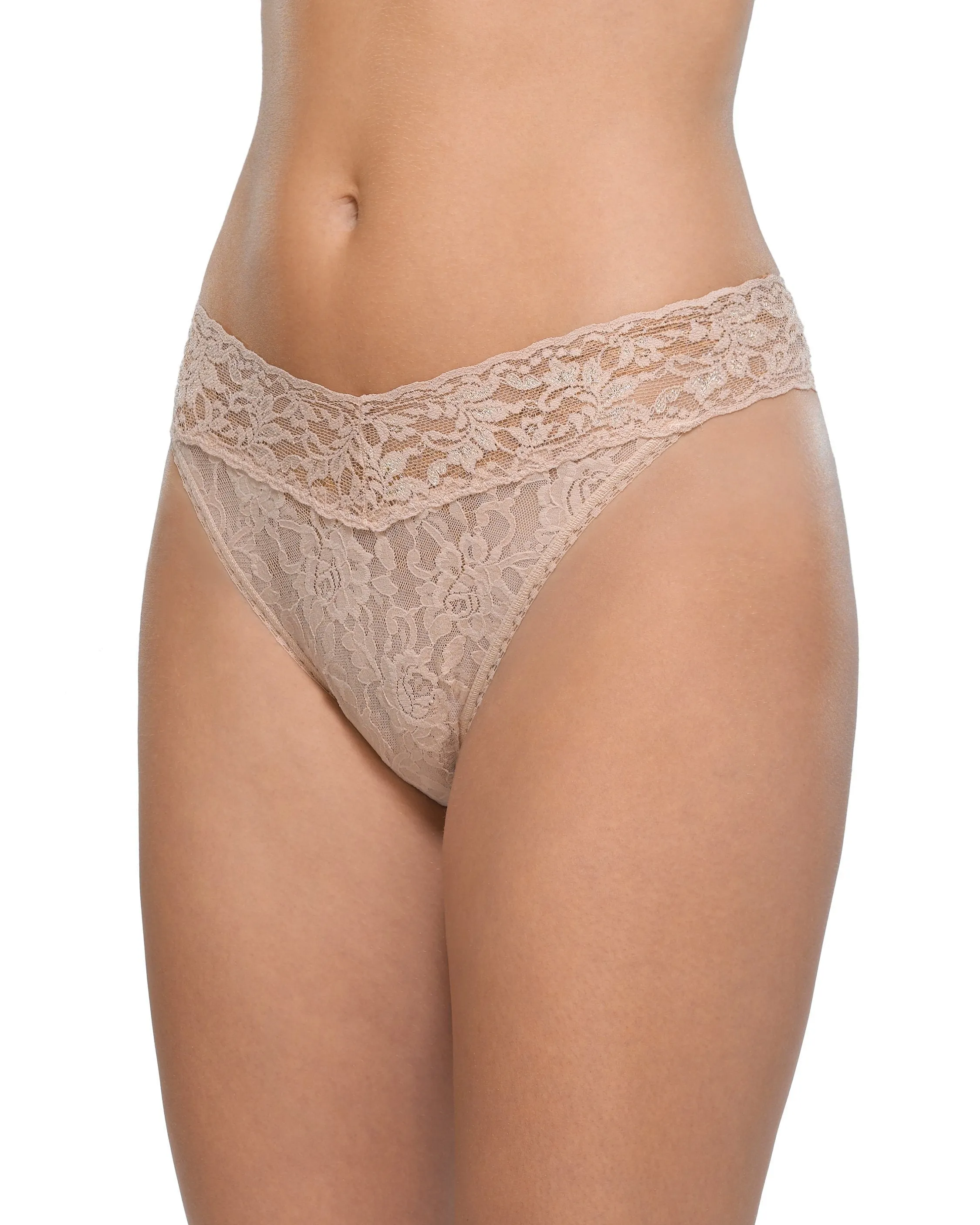 Signature Lace Original Rise Thong Chai sold by Boston Proper