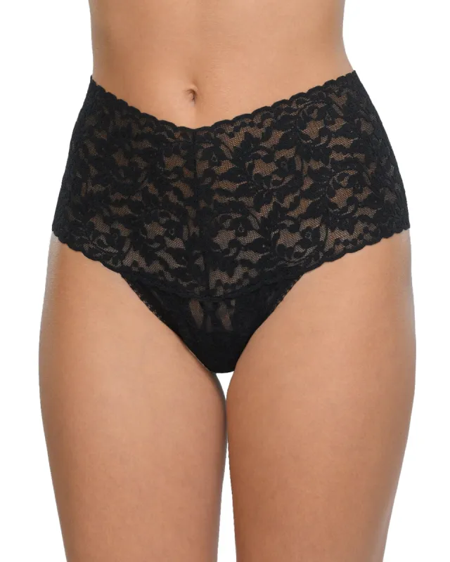 Retro Lace Thong Black sold by Boston Proper