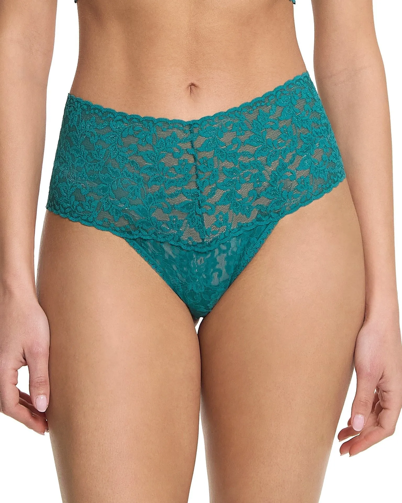 Retro Lace Thong Northern Lights Green sold by Boston Proper