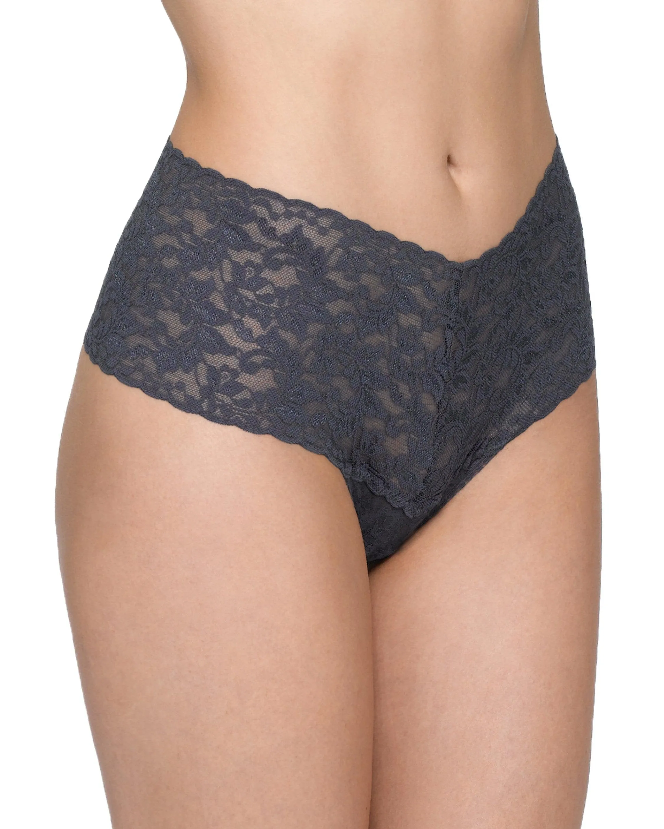 Retro Lace Thong Granite Grey sold by Boston Proper