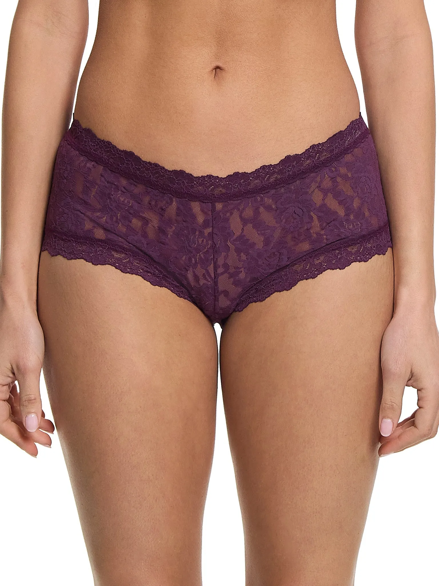 Signature Lace Boyshort Stone Fruit Purple sold by Boston Proper