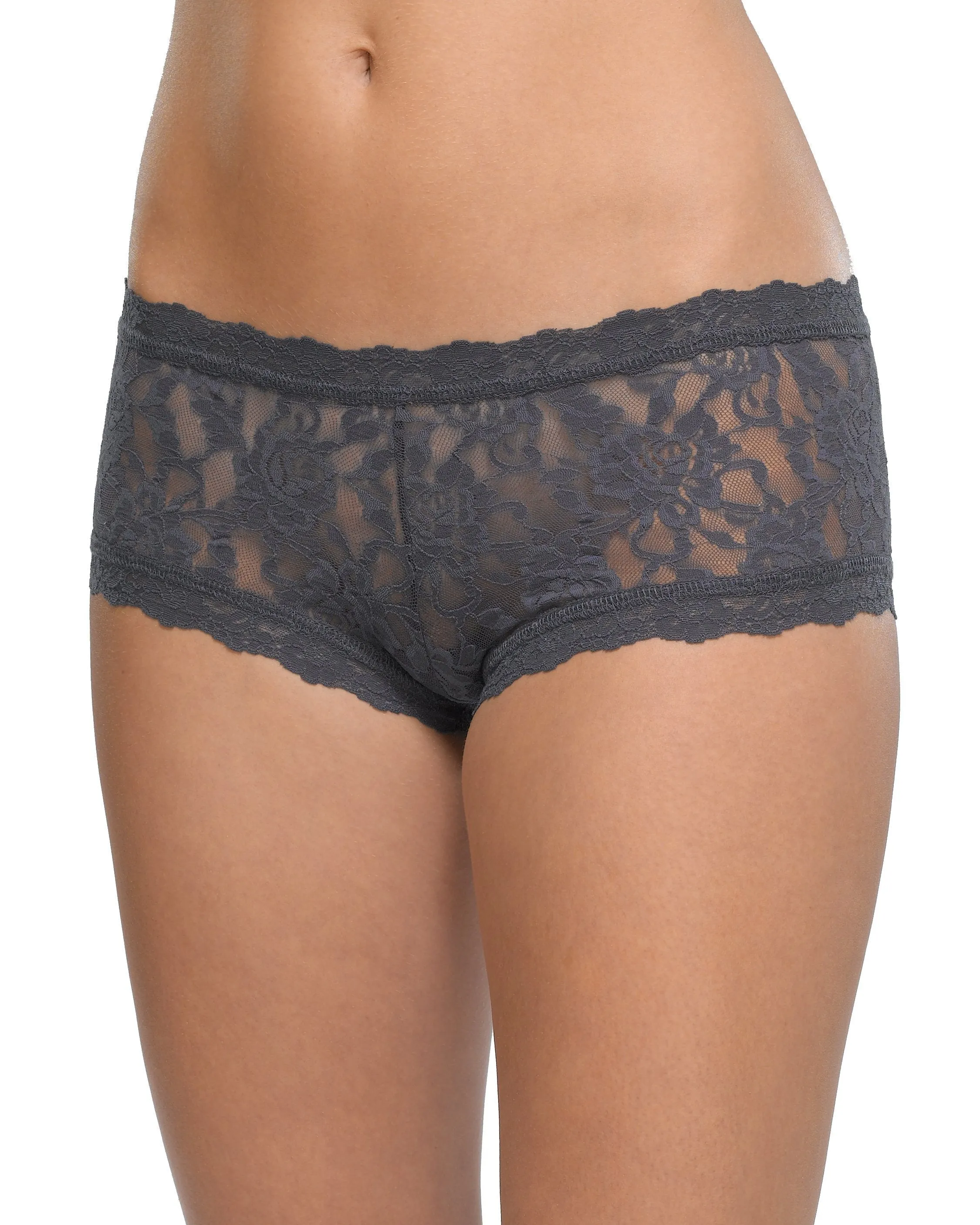 Signature Lace Boyshort Granite Grey sold by Boston Proper