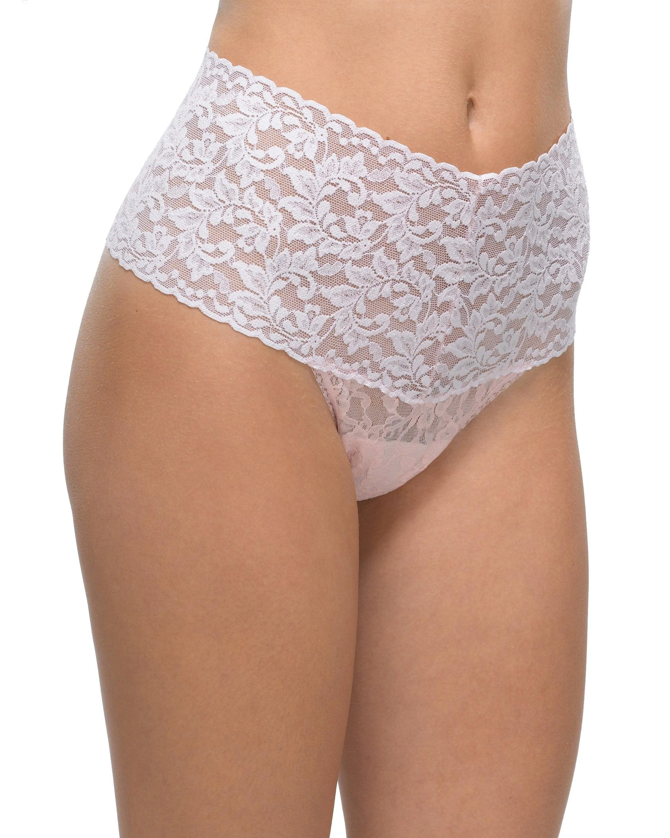 Retro Lace Thong Bliss Pink sold by Boston Proper product image thumbnail 4