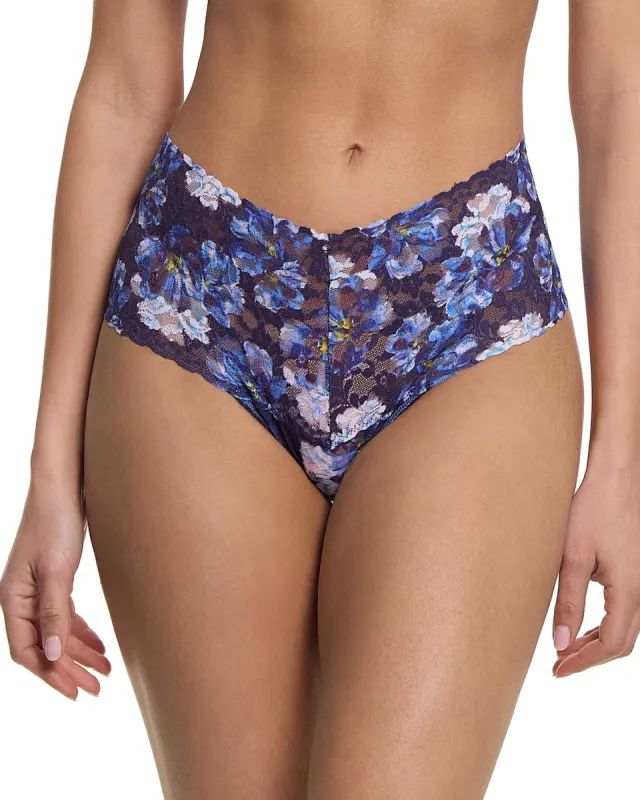 Printed Retro Lace Thong Nightfall Purple sold by Boston Proper