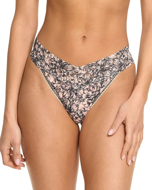 Printed Signature Lace Original Rise Thong Outline sold by Boston Proper