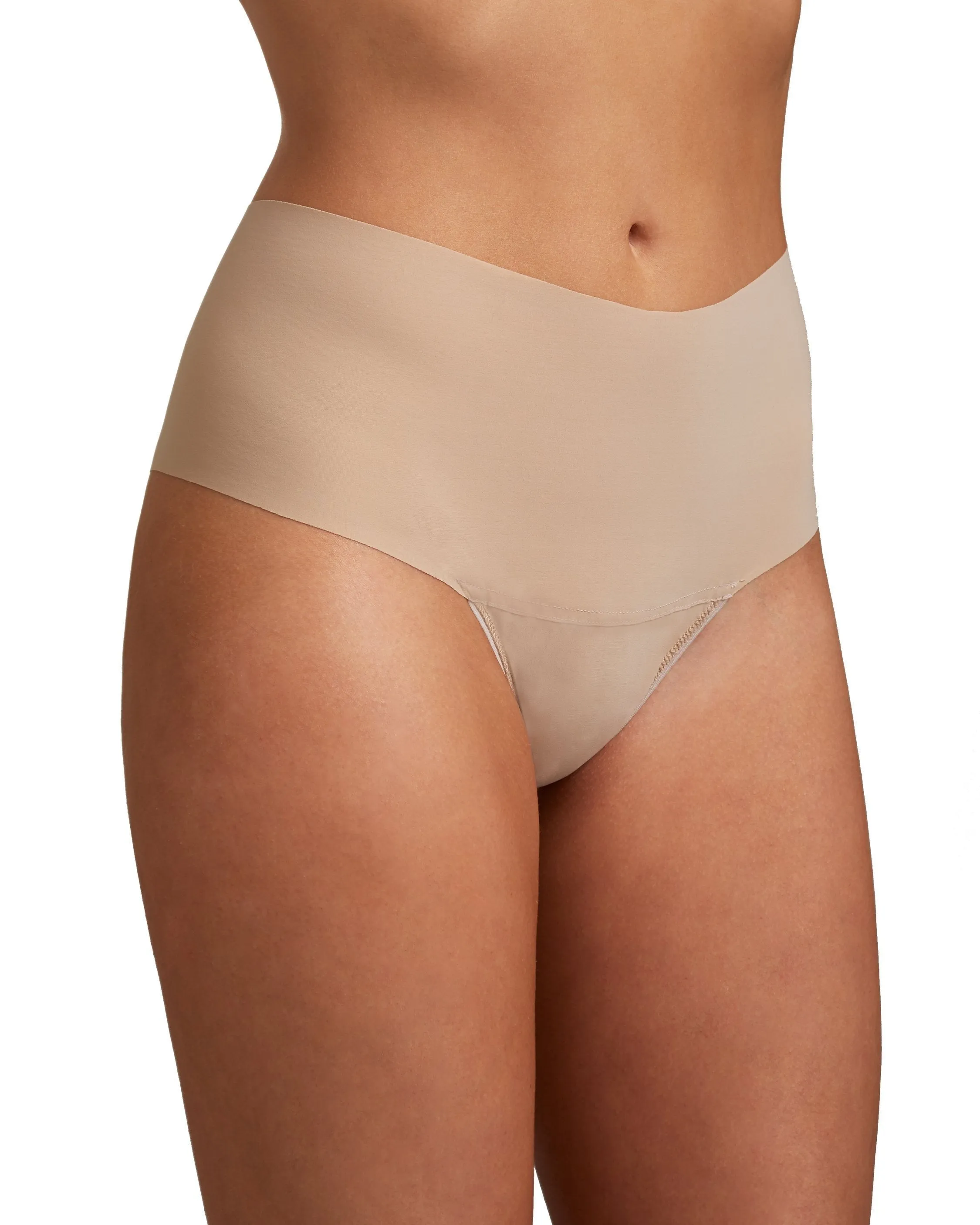 BreatheSoft® High Rise Thong Taupe sold by Boston Proper