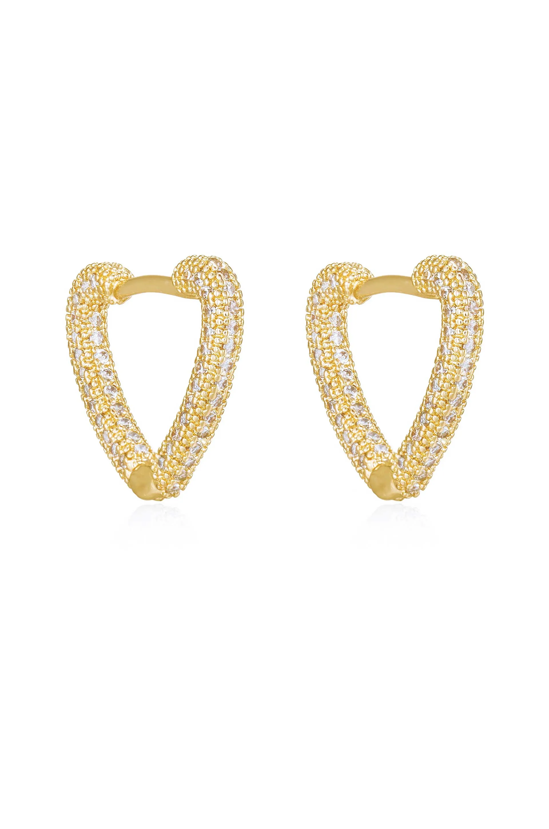 Mini Crystal Cluster Heart Hoop Earrings sold by Boston Proper product image thumbnail 4