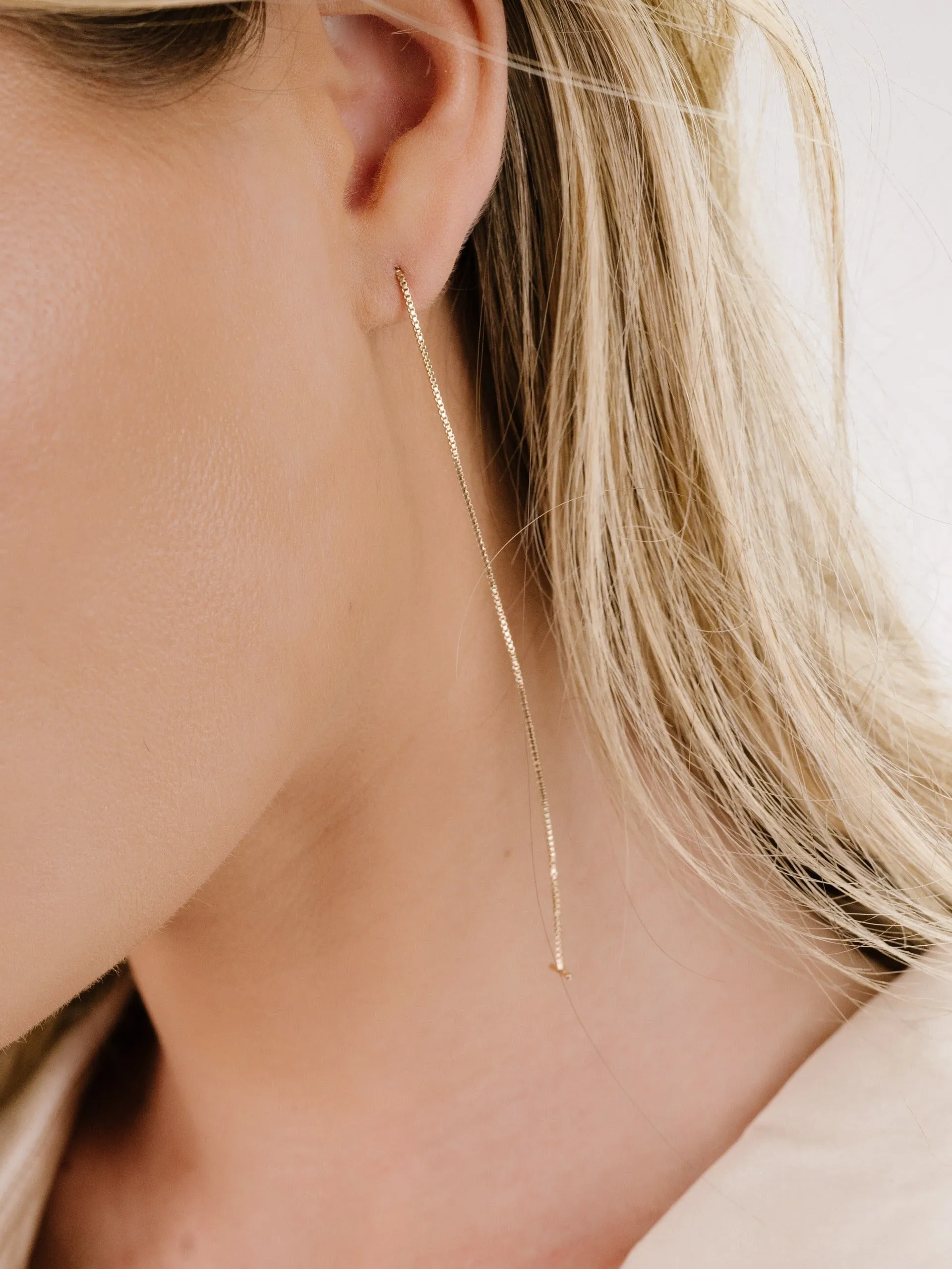 Single Chain Threader Earrings sold by Boston Proper product image thumbnail 2