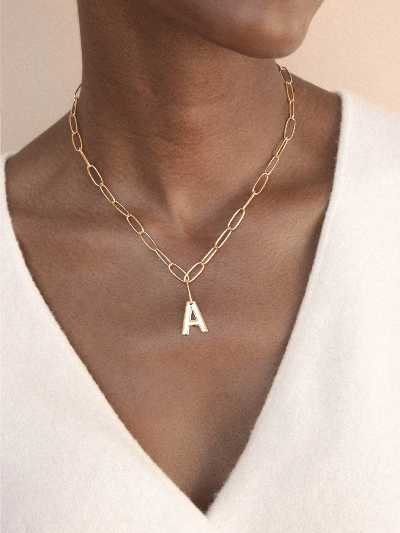 Paperclip Link Initial Necklace sold by Boston Proper product image thumbnail 2