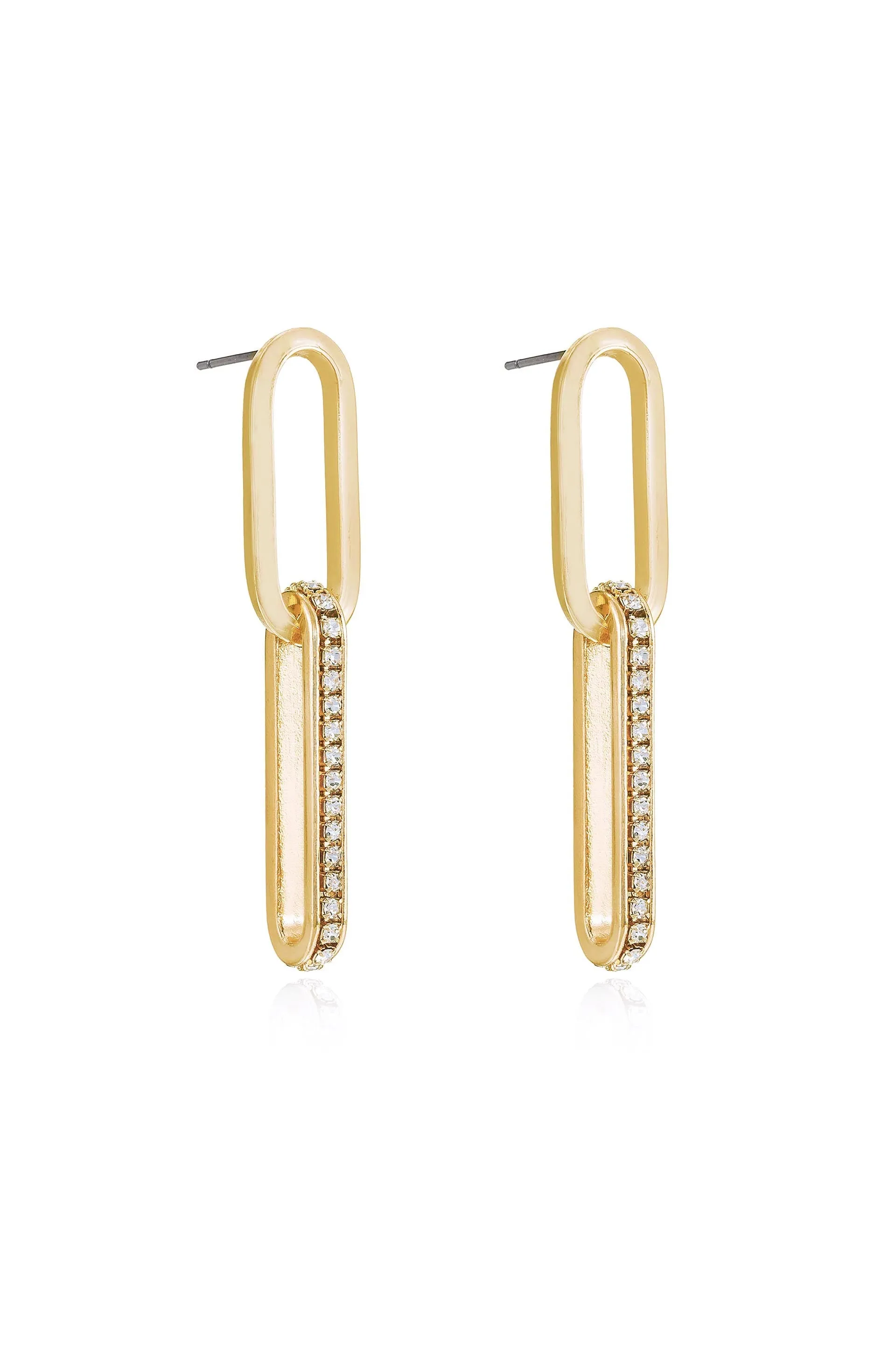 Simple Crystal Link Earrings sold by Boston Proper product image thumbnail 3