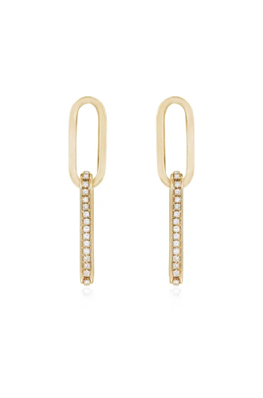 Simple Crystal Link Earrings sold by Boston Proper