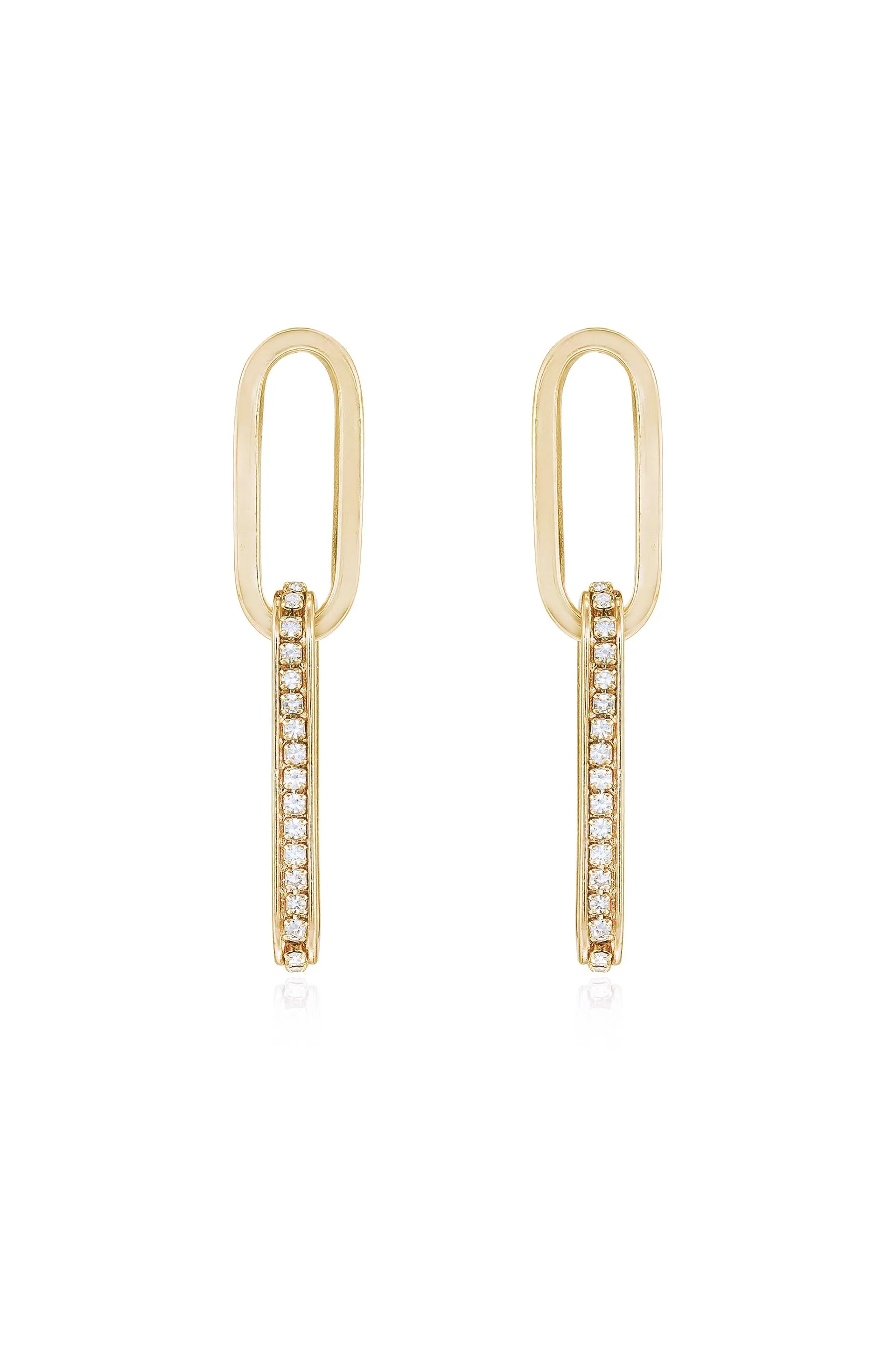 Simple Crystal Link Earrings sold by Boston Proper