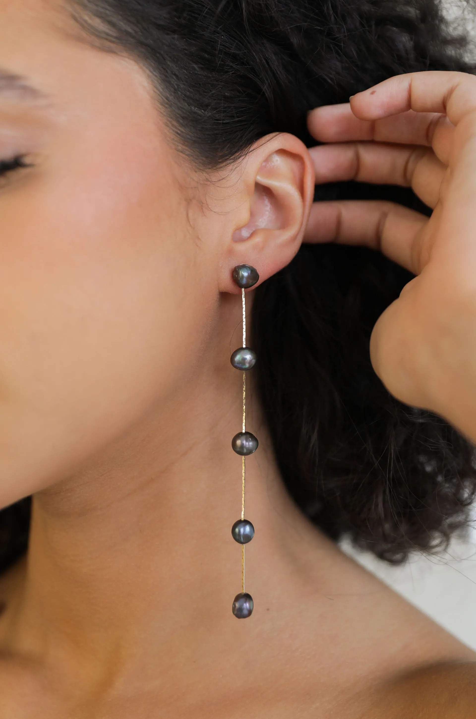 Dripping Pearl Delicate Drop Earrings sold by Boston Proper product image thumbnail 4