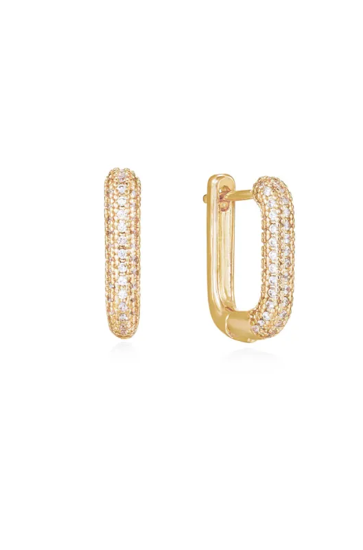 Petite Pave Huggie Earrings sold by Boston Proper
