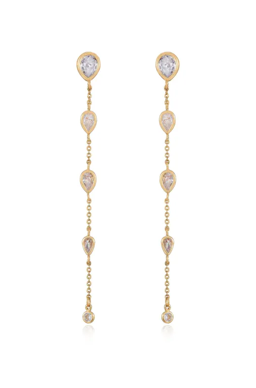 Dainty Bezel Crystal Dangle Earrings sold by Boston Proper