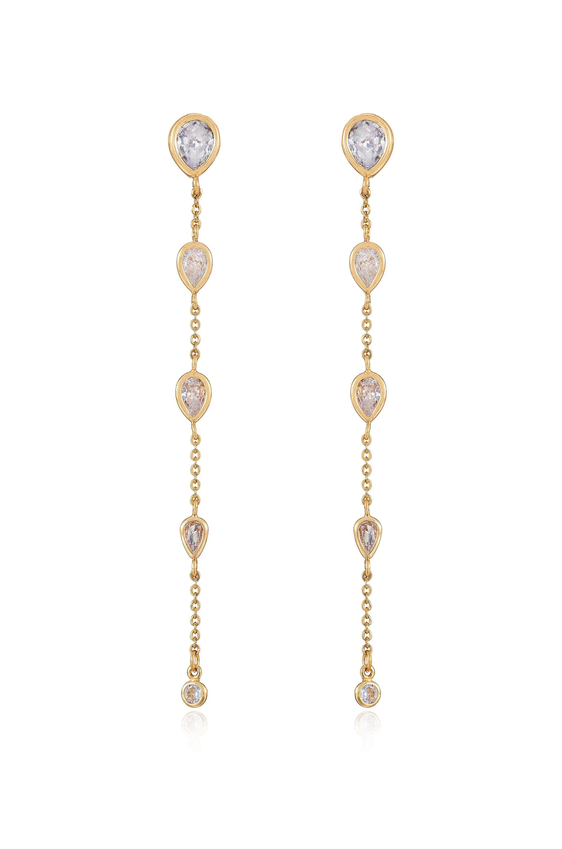 Dainty Bezel Crystal Dangle Earrings sold by Boston Proper