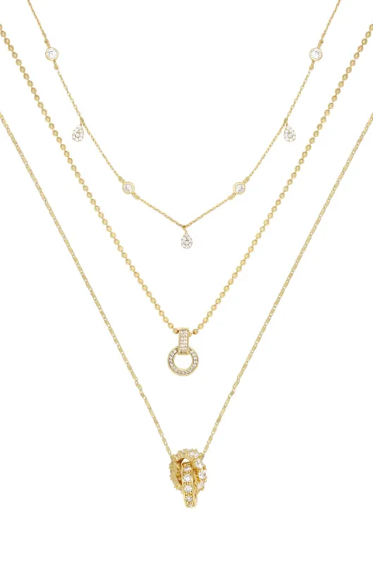 Dainty Crystal Trio Necklace Set sold by Boston Proper