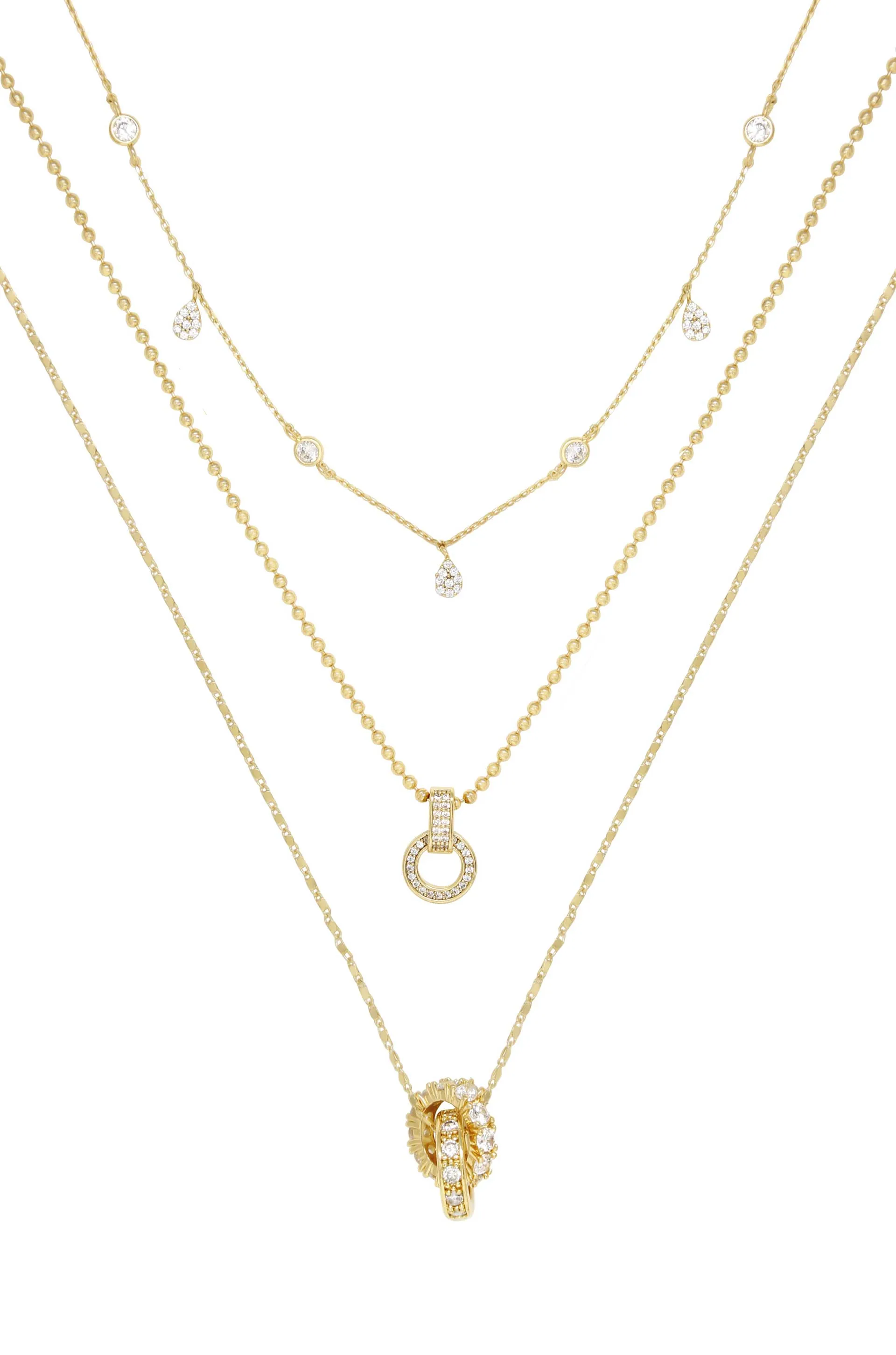 Dainty Crystal Trio Necklace Set sold by Boston Proper
