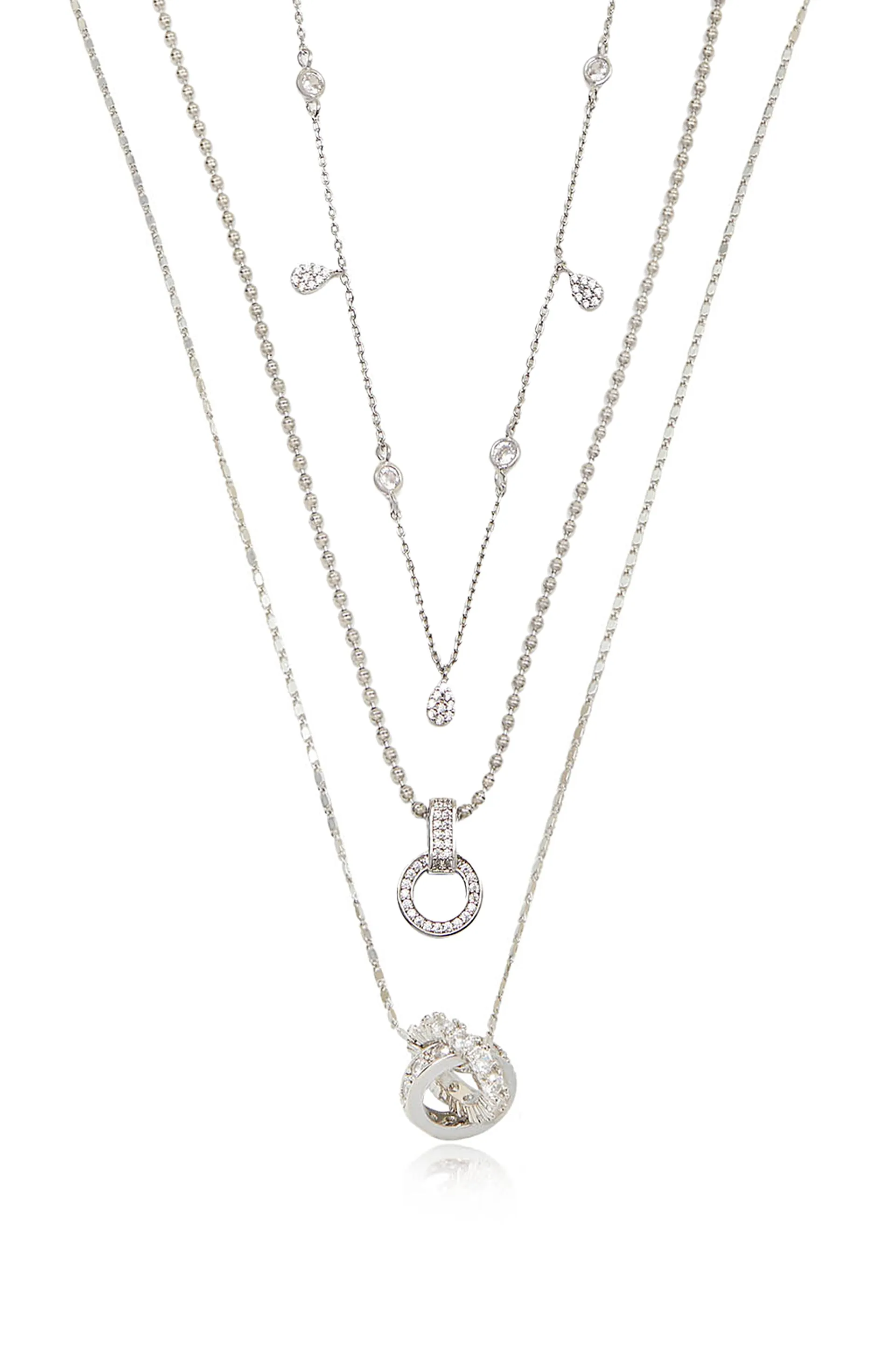 Dainty Crystal Trio Necklace Set sold by Boston Proper product image thumbnail 4