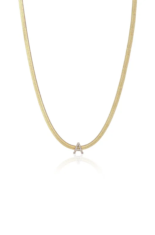 Initial Herringbone Necklace made by ettika