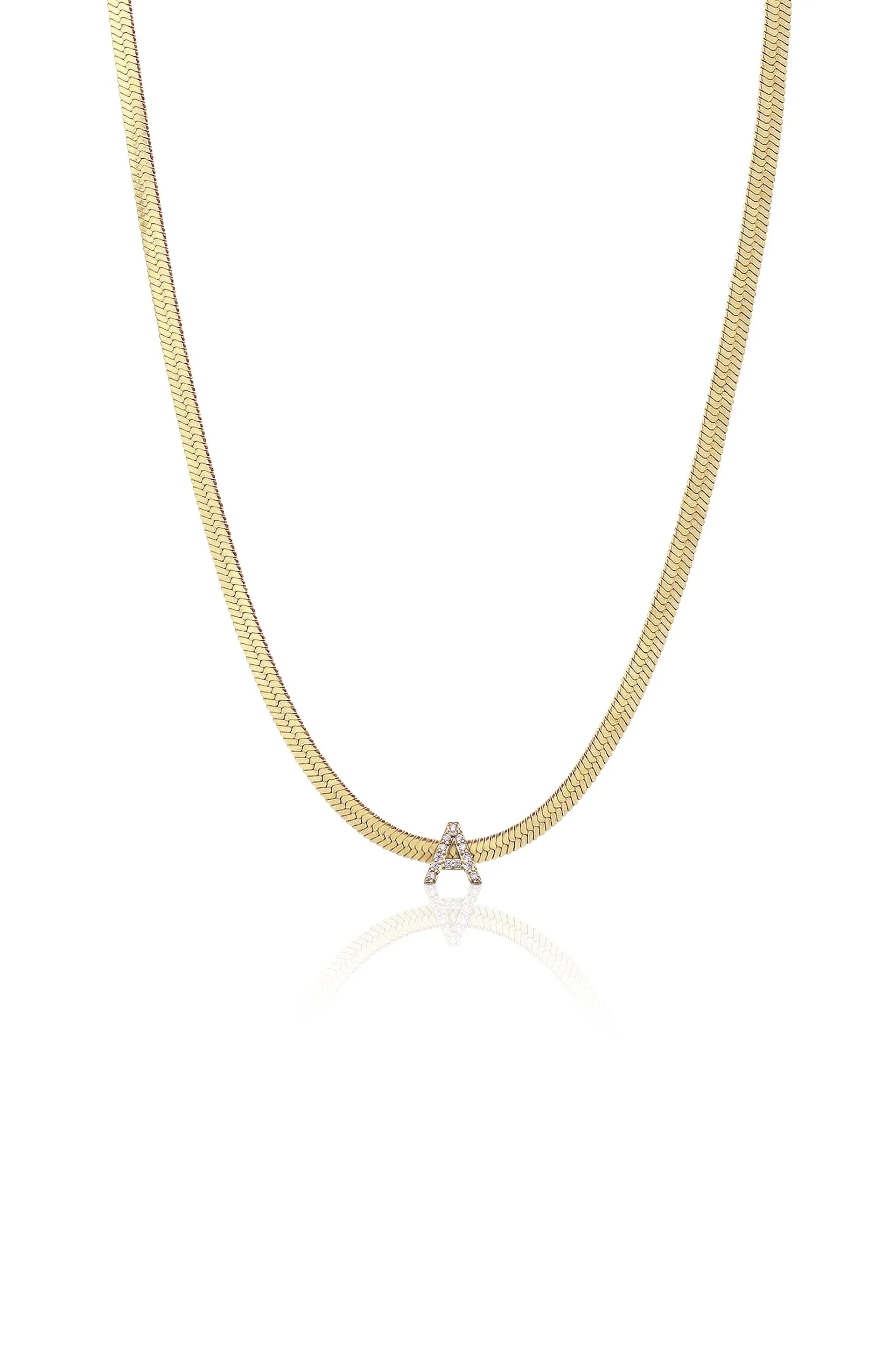 Initial Herringbone Necklace sold by Boston Proper