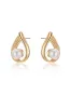 Golden Teardrop and Pearl Earrings sold by Boston Proper
