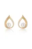 Golden Teardrop and Pearl Earrings sold by Boston Proper