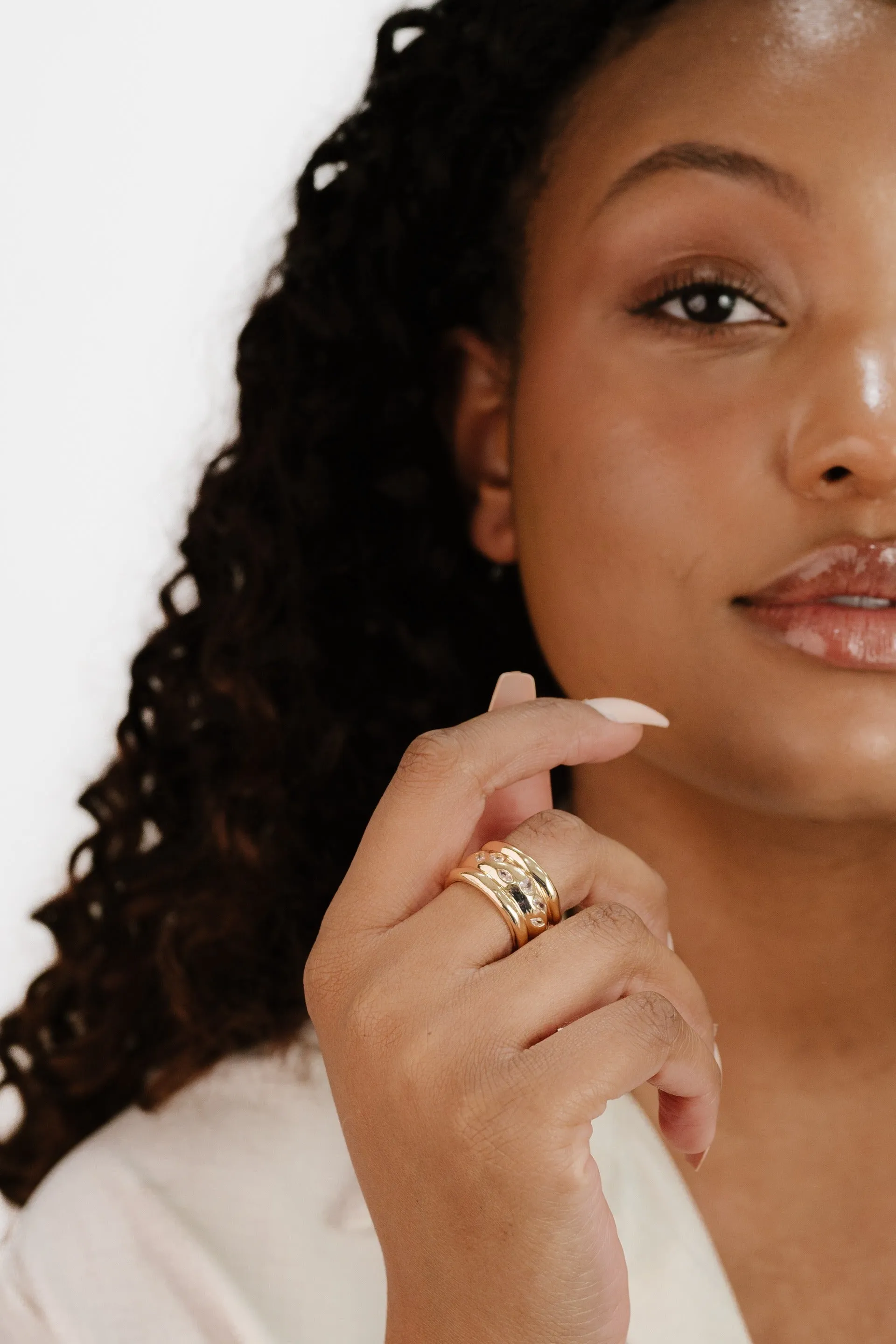 Bezel Crystal Thick Ring sold by Boston Proper product image thumbnail 3