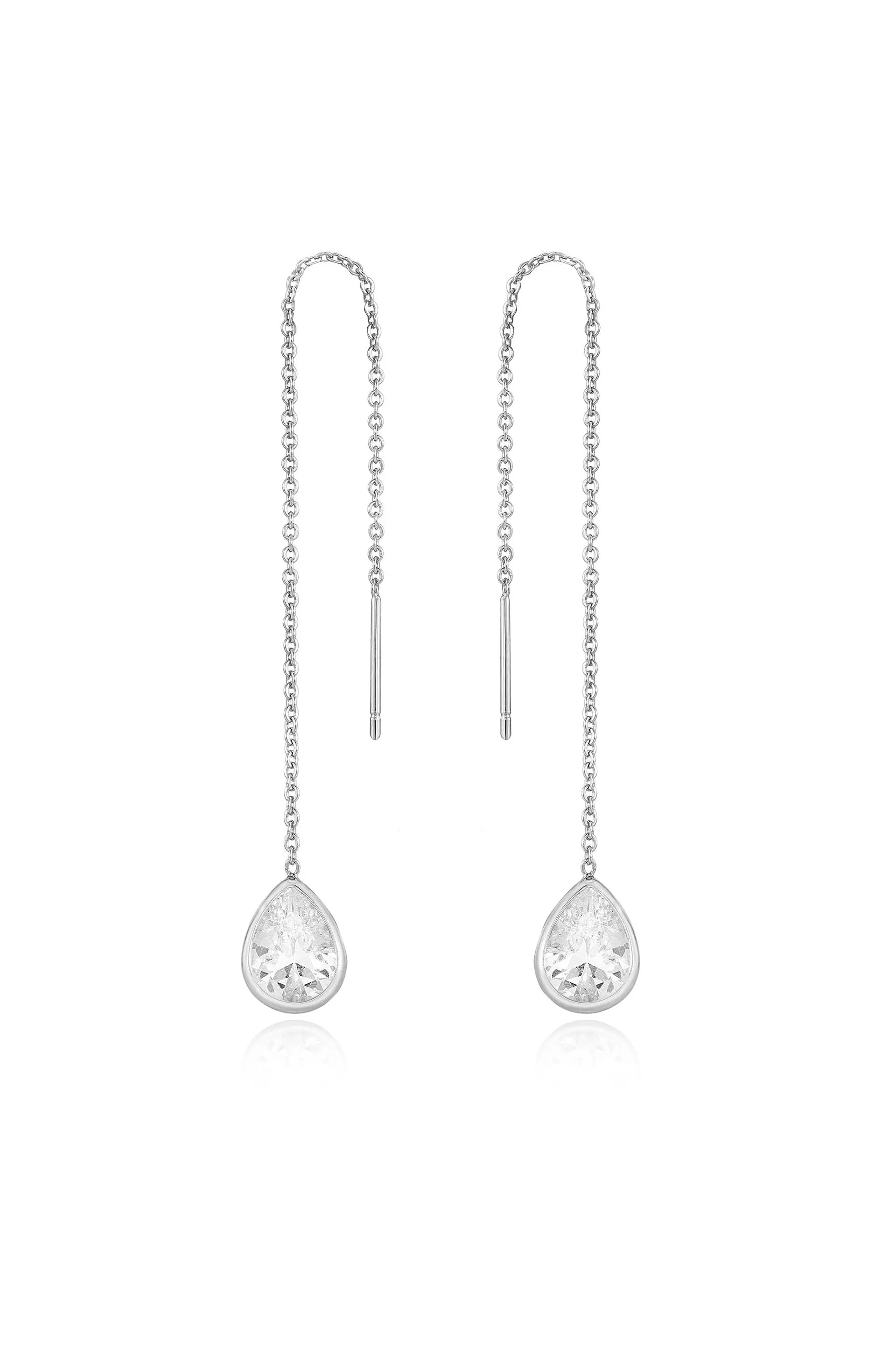 Barely There Chain and Crystal Dangle Earrings sold by Boston Proper product image thumbnail 5