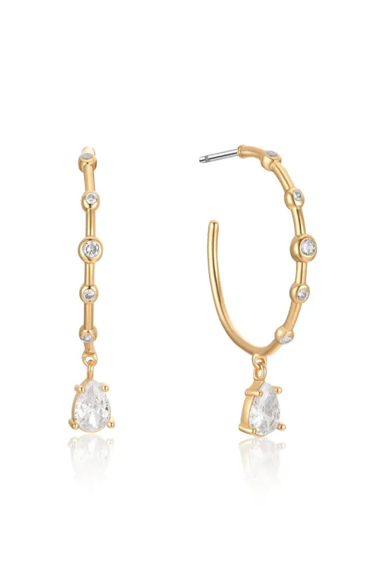 Delicate Crystal Charm Hoop Earrings sold by Boston Proper