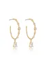 Delicate Crystal Charm Hoop Earrings sold by Boston Proper