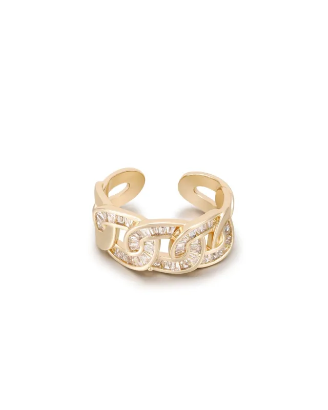 Adjustable Crystal Link Ring sold by Boston Proper