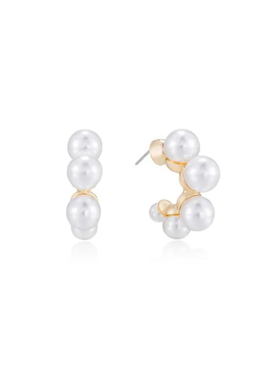 Five Pearls Hoop Earrings sold by Boston Proper