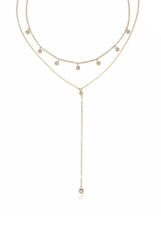 Simplistic Crystal Lariat Necklace Set sold by Boston Proper