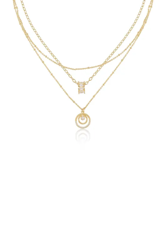 Circles of Dainty Crystal Necklace Set sold by Boston Proper