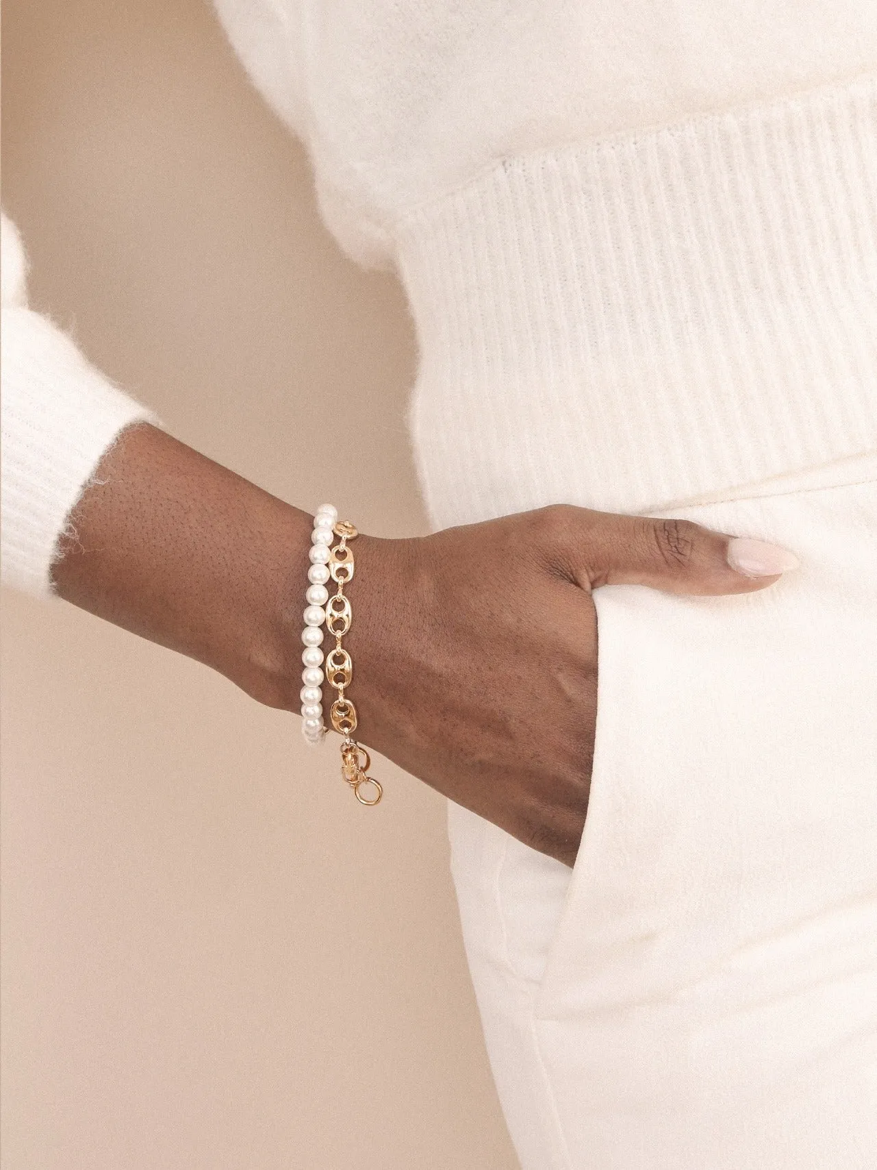 Pearl and Chain Wrap Bracelet sold by Boston Proper product image thumbnail 2