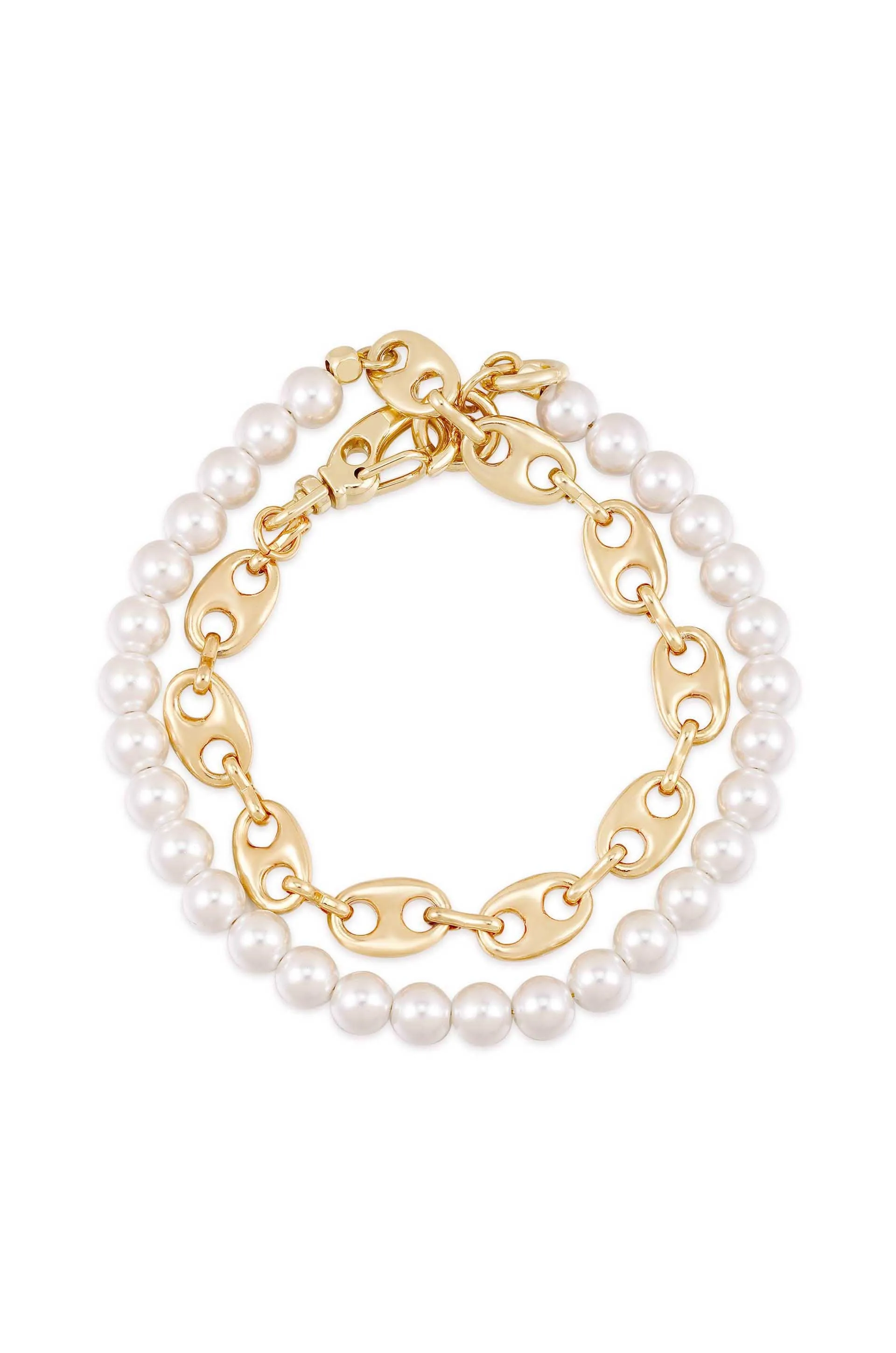 Pearl and Chain Wrap Bracelet sold by Boston Proper