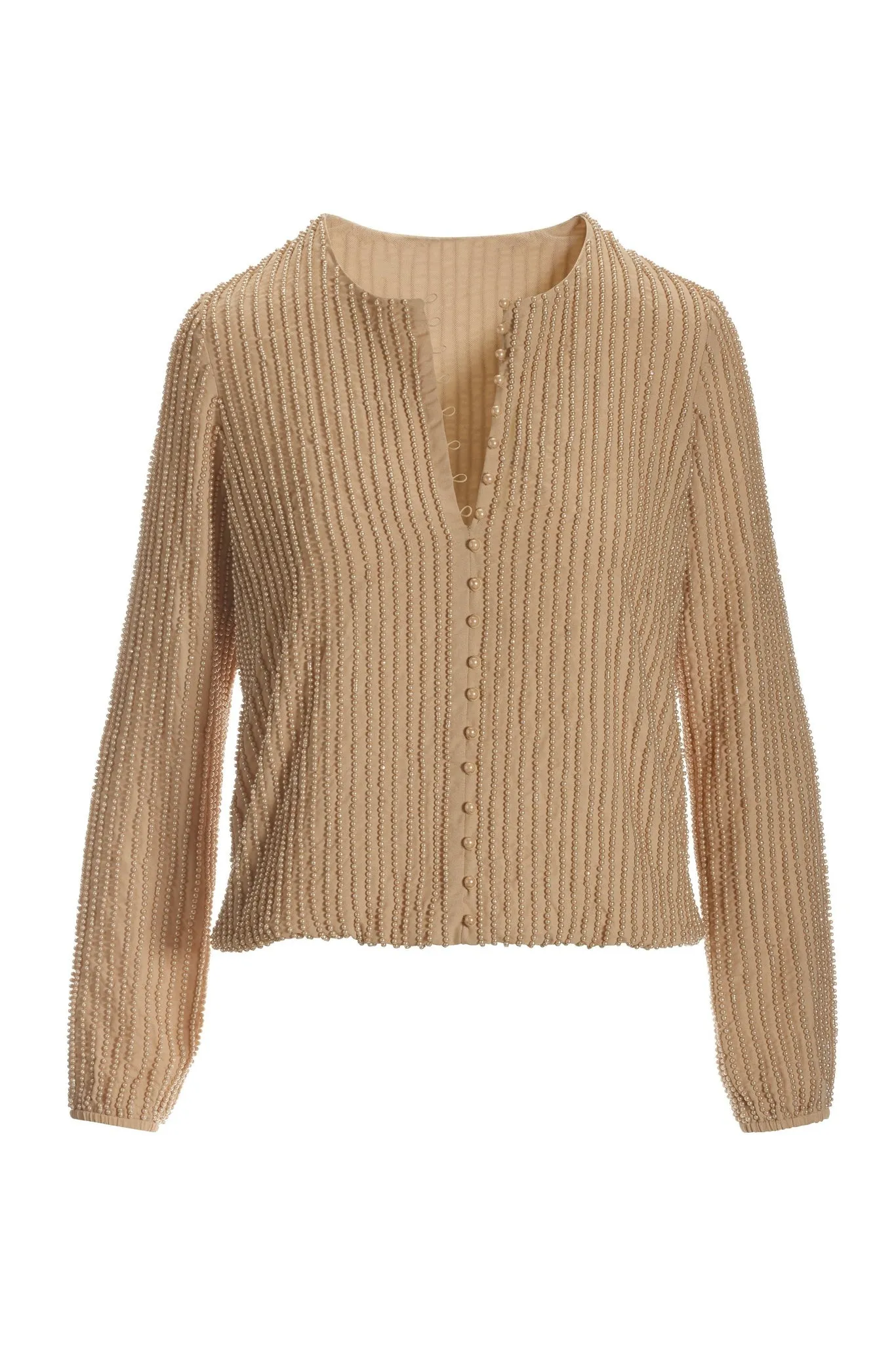 Over The Top Pearl Blouse Champagne sold by Boston Proper product image thumbnail 2