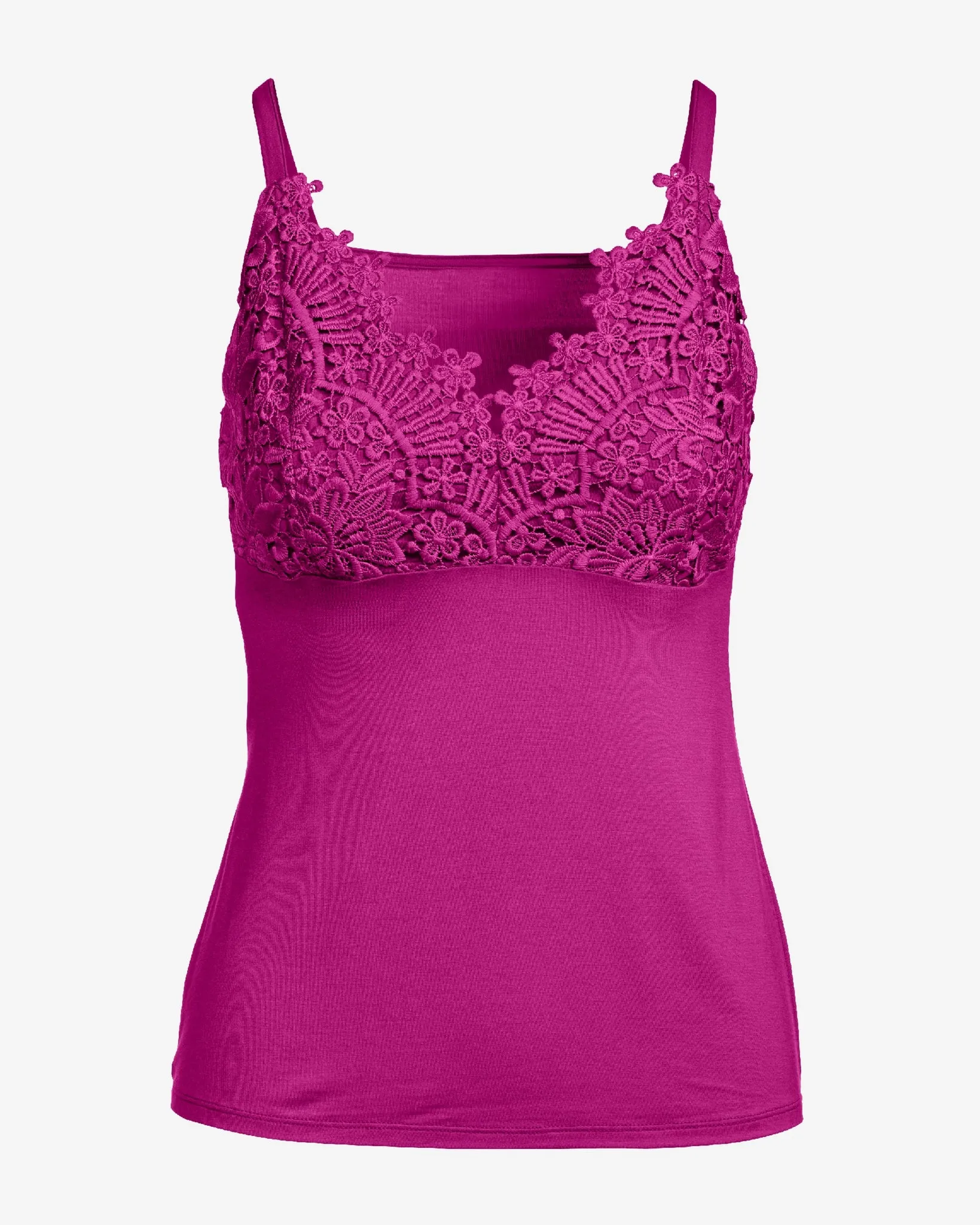 Lace Trim Cami Knit Top Festival Fuchsia sold by Boston Proper product image thumbnail 2