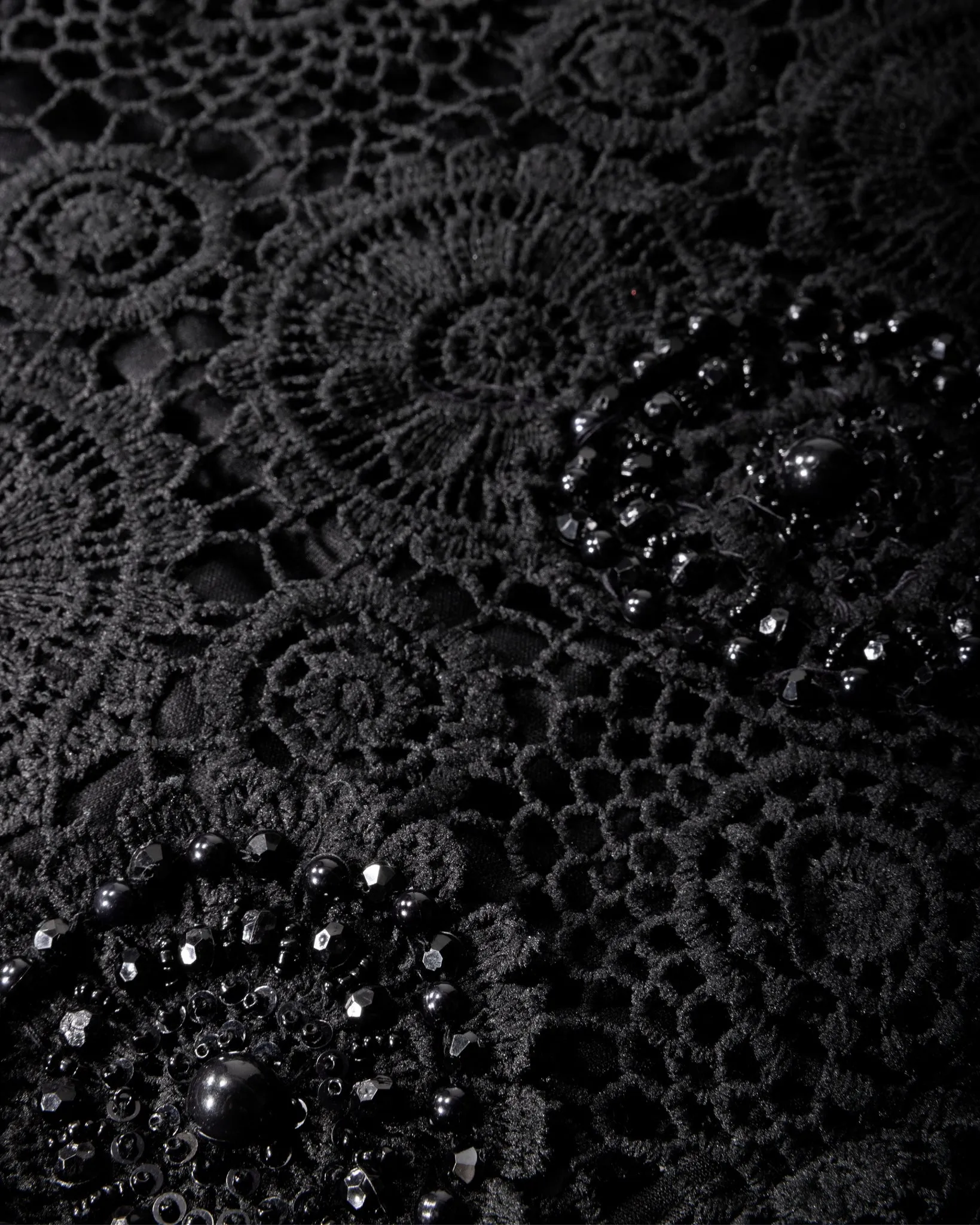 Embellished Crochet Fringe Pullover Black sold by Boston Proper product image thumbnail 2