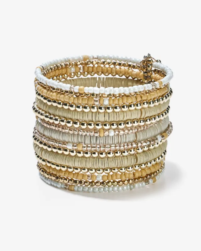 Beaded Cuff Gold Multi sold by Boston Proper