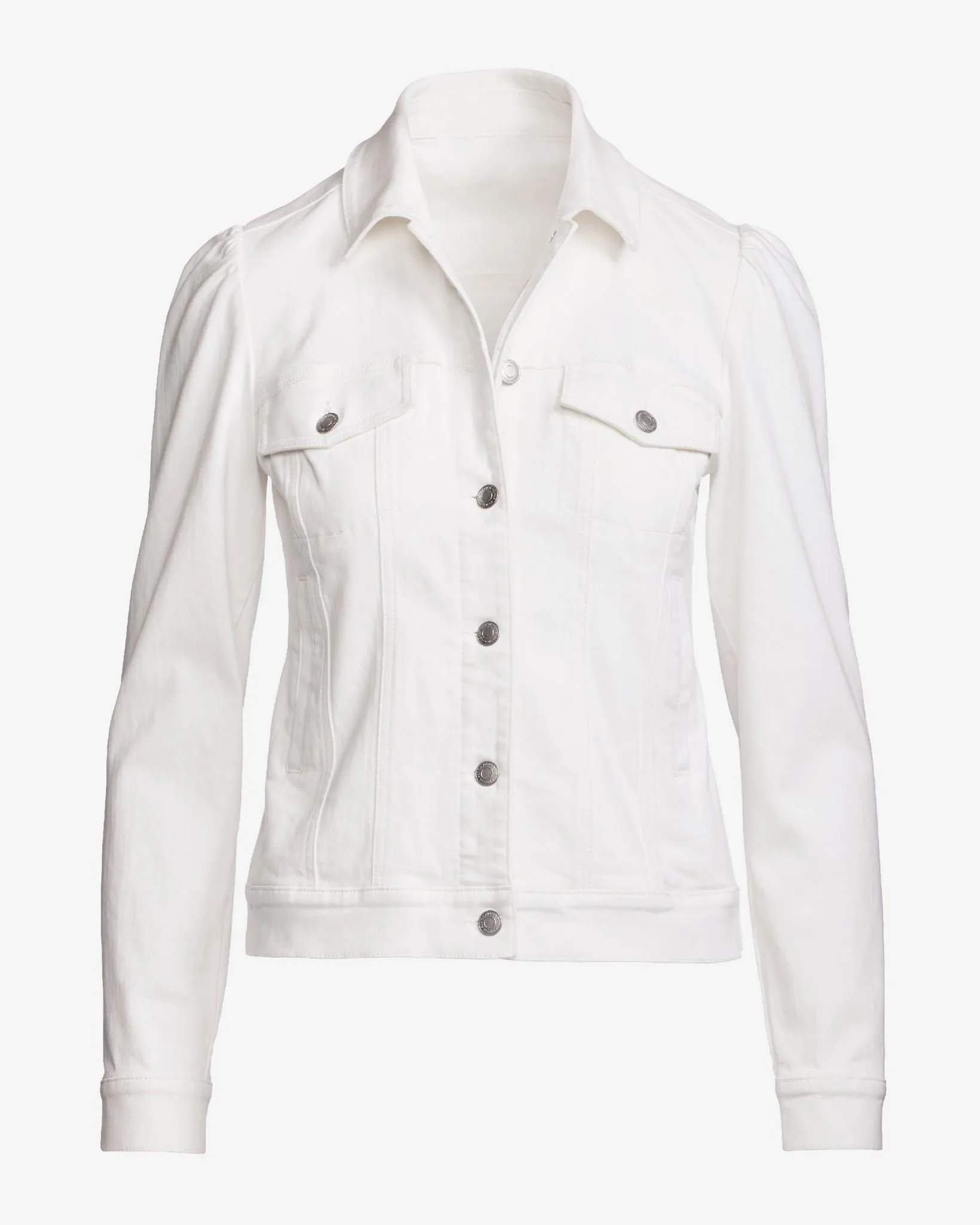 Stretch Denim Puff Sleeve Jacket White sold by Boston Proper product image thumbnail 2