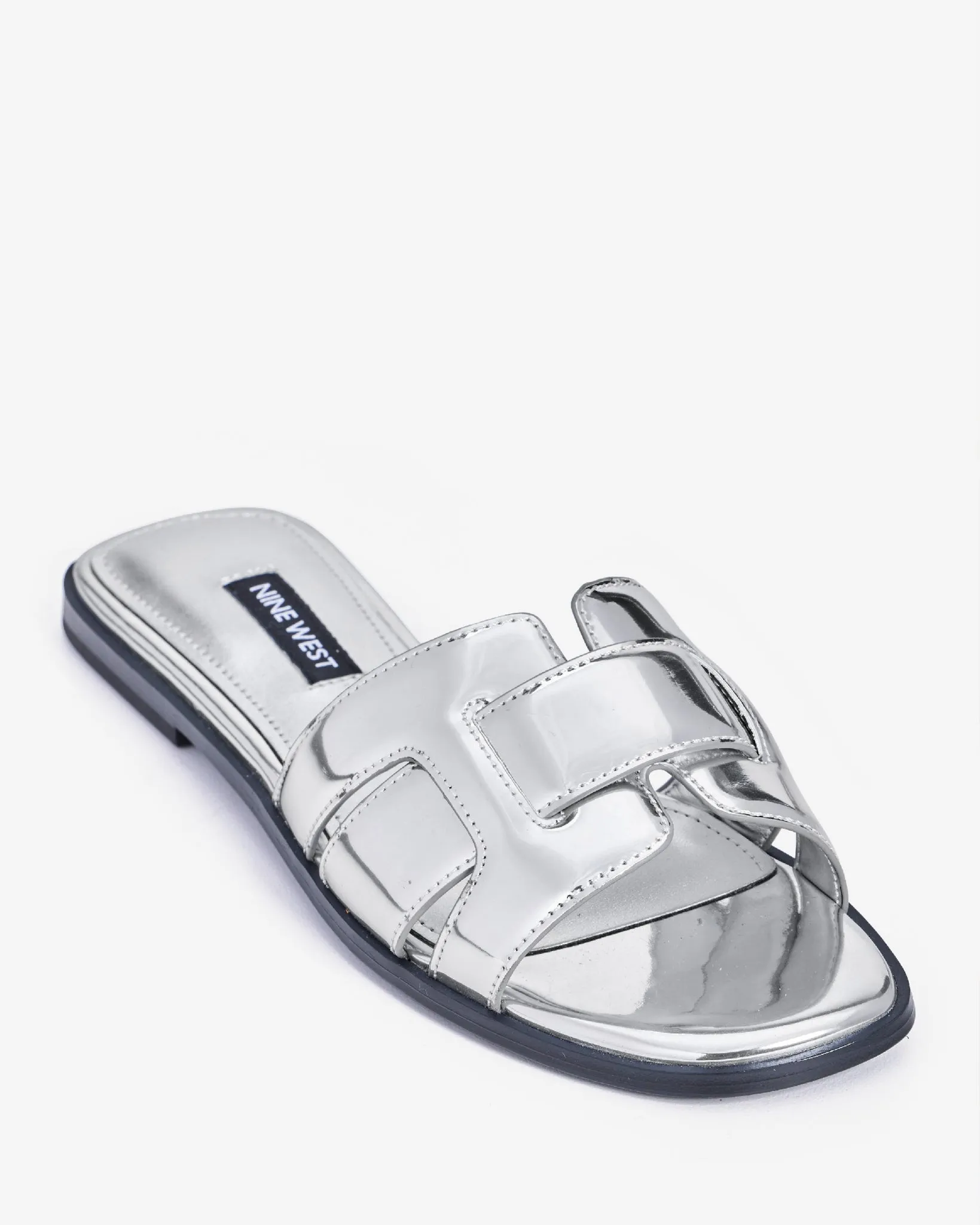 Flat Slide Sandal Silver sold by Boston Proper