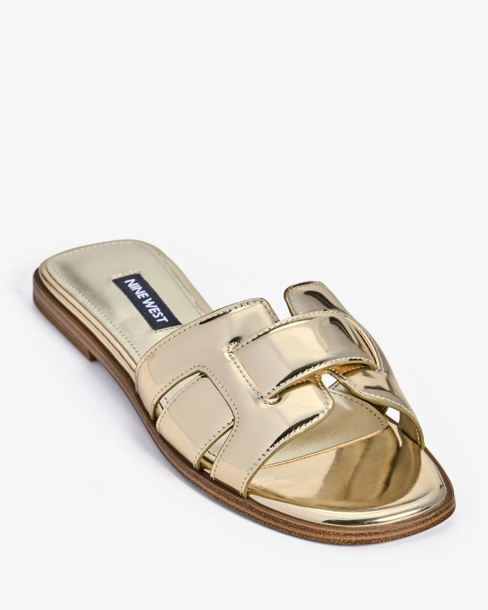 Flat Slide Sandal Gold sold by Boston Proper