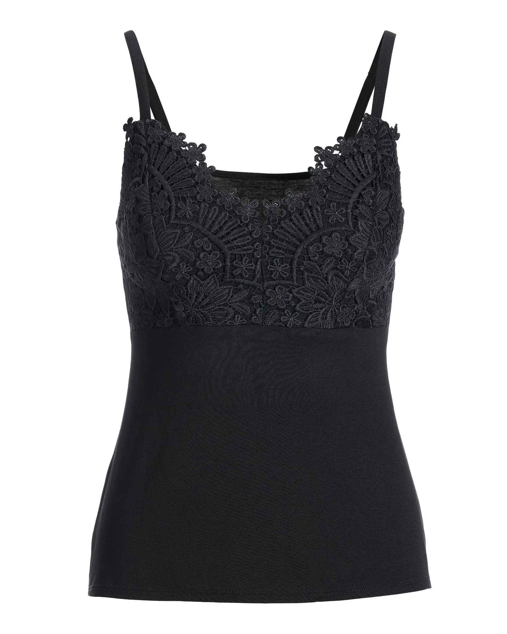 Lace Trim Cami Knit Top Black sold by Boston Proper product image thumbnail 2