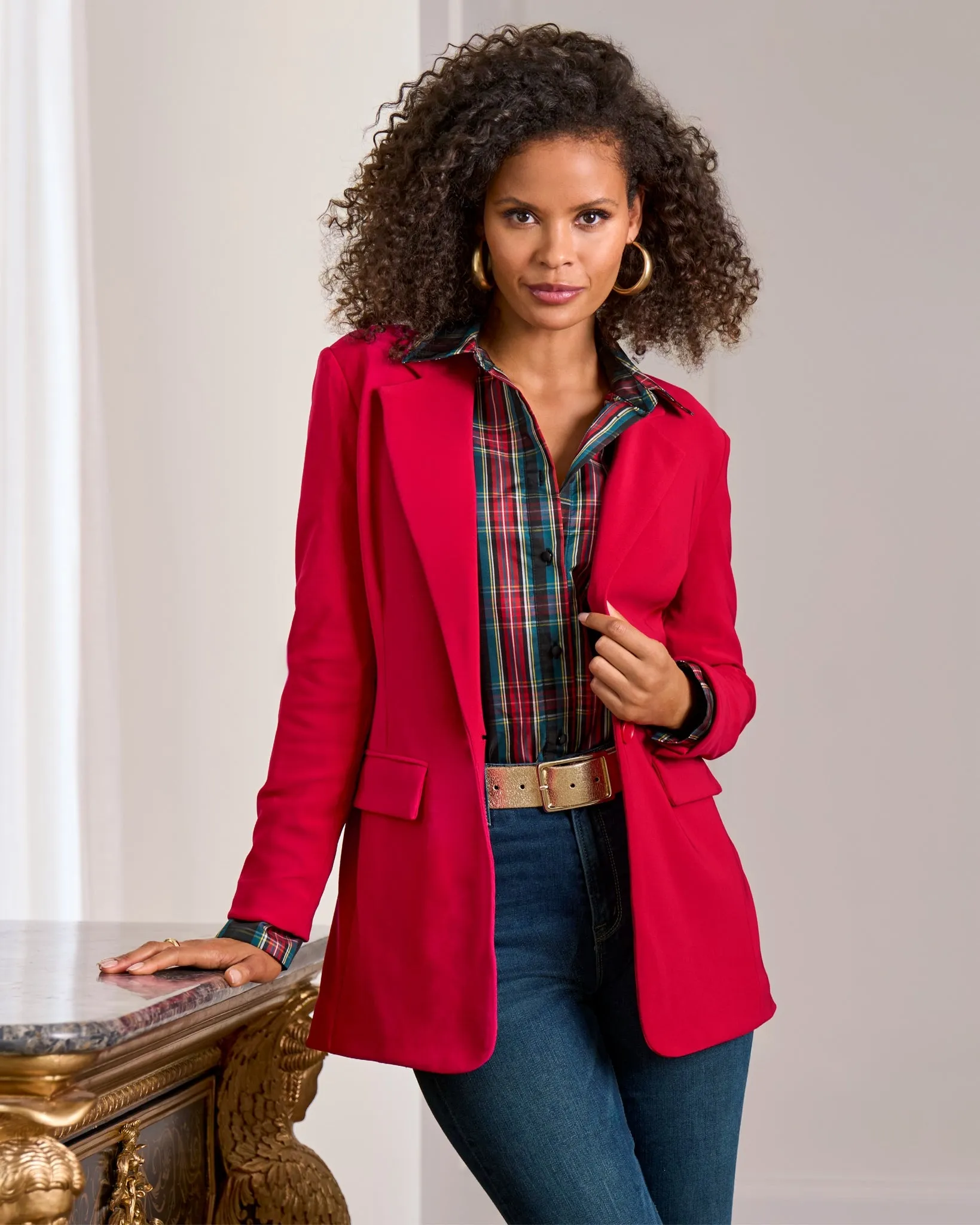 Beyond Travel Classic Boyfriend Blazer French Kiss sold by Boston Proper