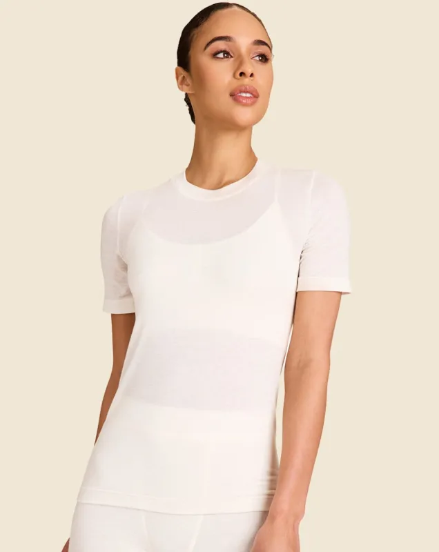 Washable Cashmere Tee Bone sold by Boston Proper