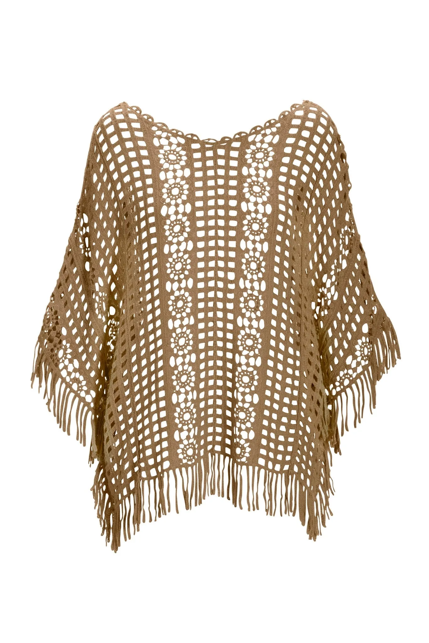 Effortless Crochet Pullover Poncho Sesame sold by Boston Proper product image thumbnail 2