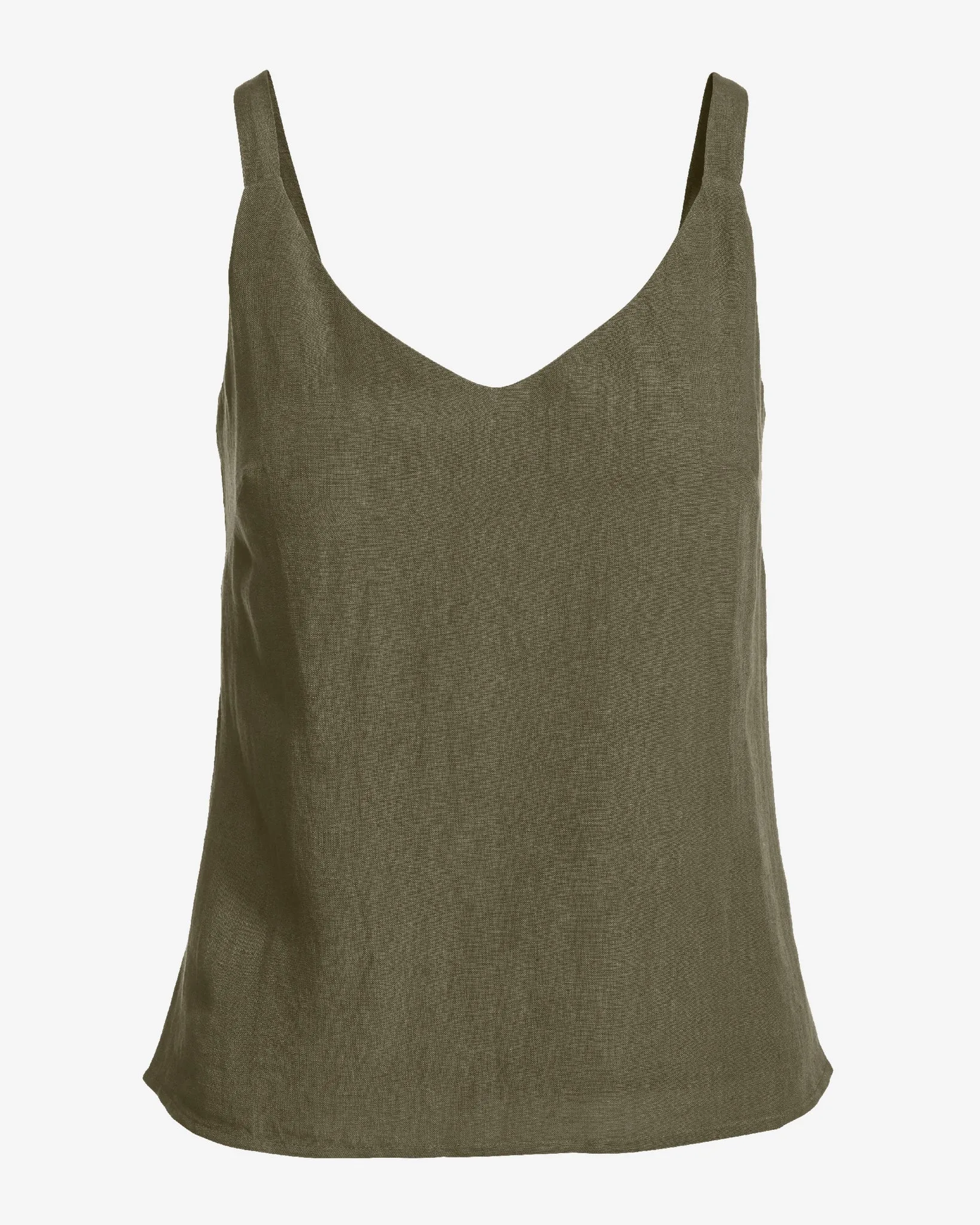 V Neck Linen Tank Top Olive Night sold by Boston Proper product image thumbnail 2