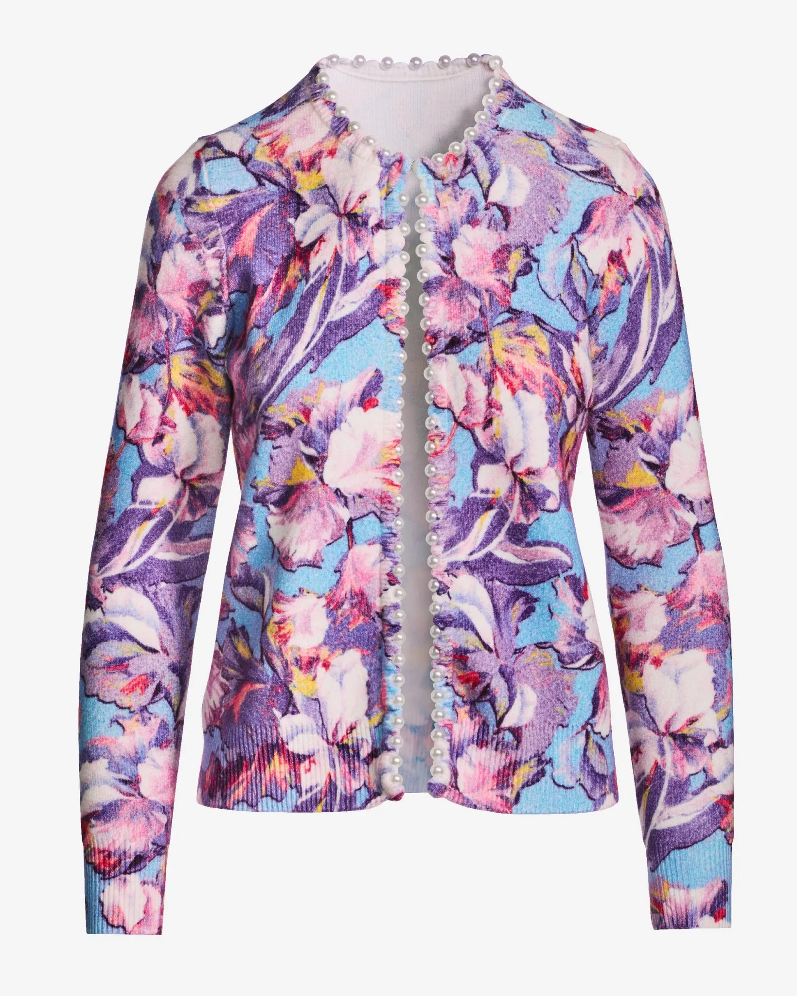 Printed Pearl Trim Cardigan Paris Fleurs sold by Boston Proper product image thumbnail 2